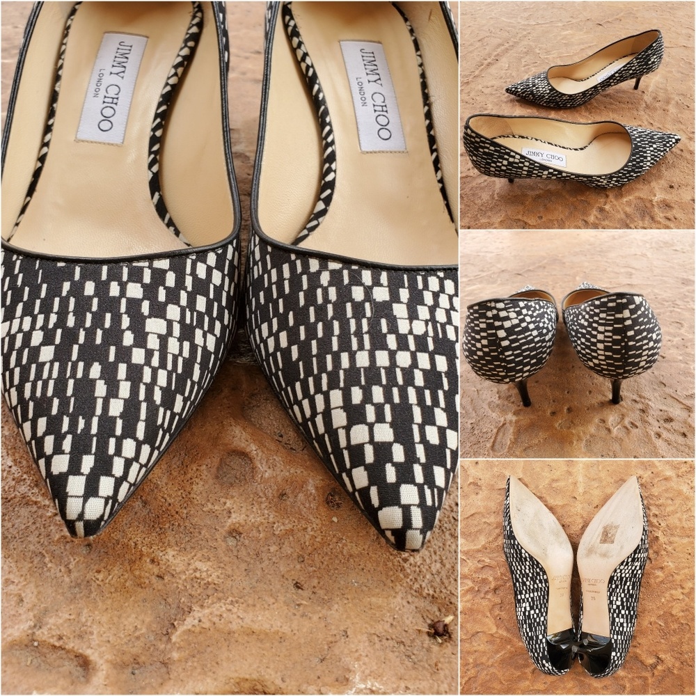 Jimmy Choo Aza Kitten Heels Geo Print 39 9 - Picture 7 of 8